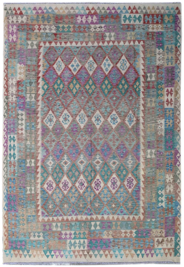 Handmade Afghan Maimana Kilim | 365 x 258 cm | 11'9" x 8'4" - Najaf Rugs & Textile