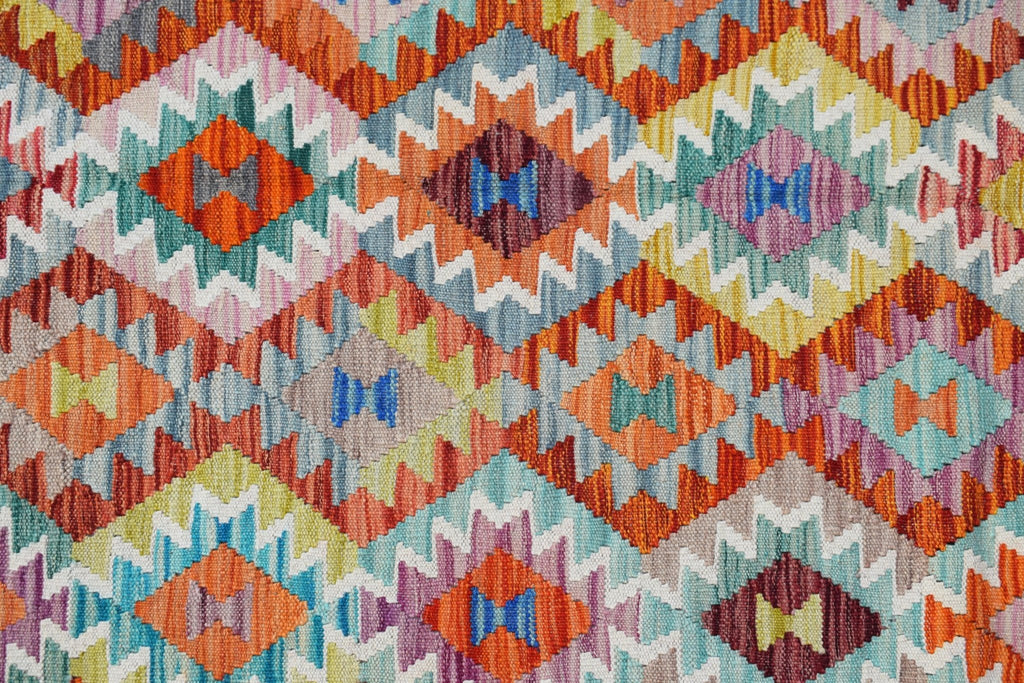 Handmade Afghan Maimana Kilim | 391 x 311 cm | 12'10" x 10'3" - Najaf Rugs & Textile