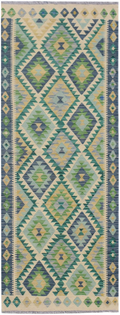 Handmade Afghan Maimana Kilim Hallway Runner | 204 x 78 cm | 6'9" x 2'7" - Najaf Rugs & Textile