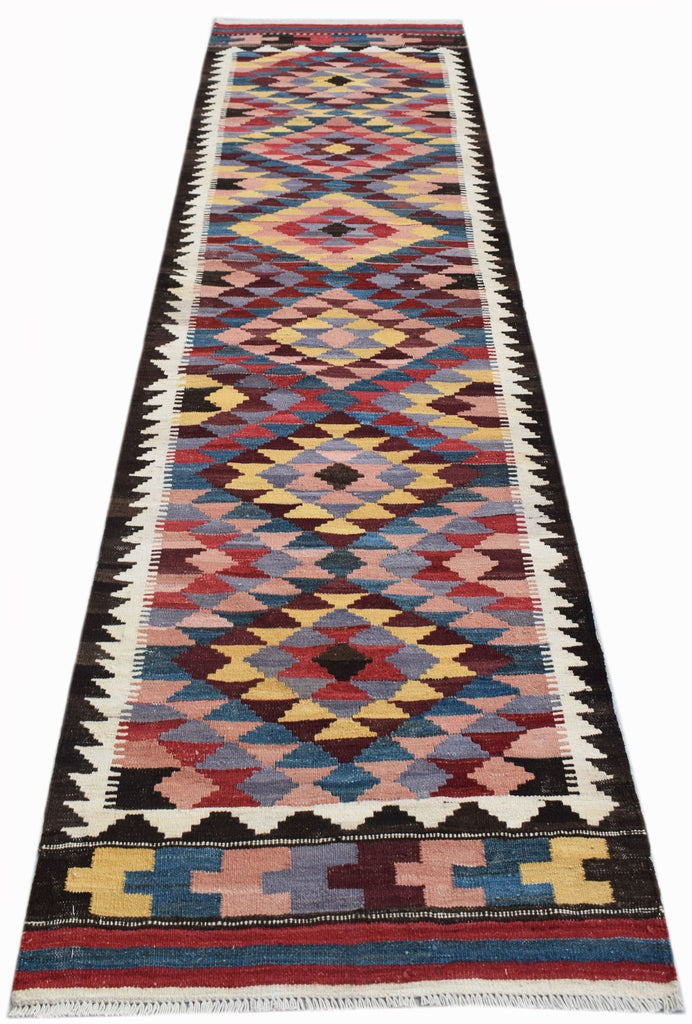 Handmade Afghan Maimana Kilim Hallway Runner | 285 x 81 cm | 9'4" x 2'8" - Najaf Rugs & Textile