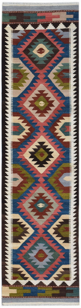 Handmade Afghan Maimana Kilim Hallway Runner | 294 x 79 cm | 9'8" x 2'7" - Najaf Rugs & Textile