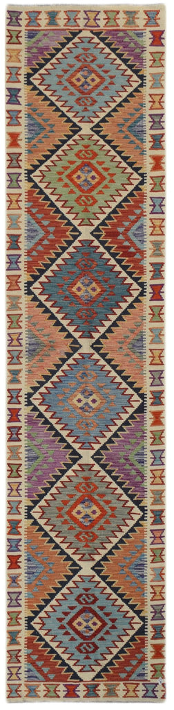 Handmade Afghan Maimana Kilim Hallway Runner | 305 x 83 cm | 10' x 2'9" - Najaf Rugs & Textile
