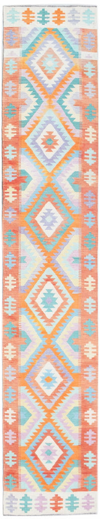 Handmade Afghan Maimana Kilim Hallway Runner | 477 x 83 cm | 15'8" x 2'9" - Najaf Rugs & Textile