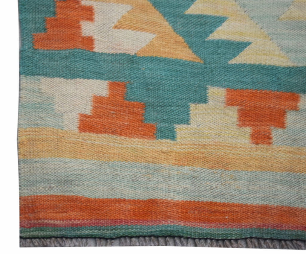 Handmade Afghan Maimana Kilim Hallway Runner | 492 x 77 cm | 16'2" x 2'6" - Najaf Rugs & Textile