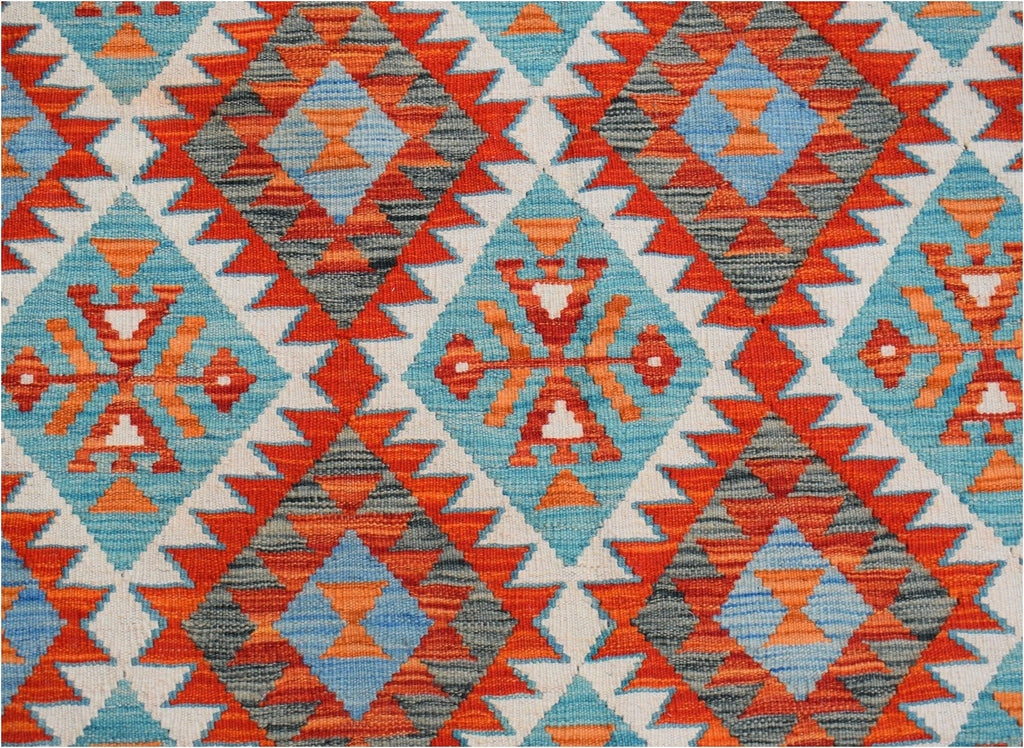 Handmade Afghan Maimana Killim | 196 x 152 cm | 6'5" x 5' - Najaf Rugs & Textile
