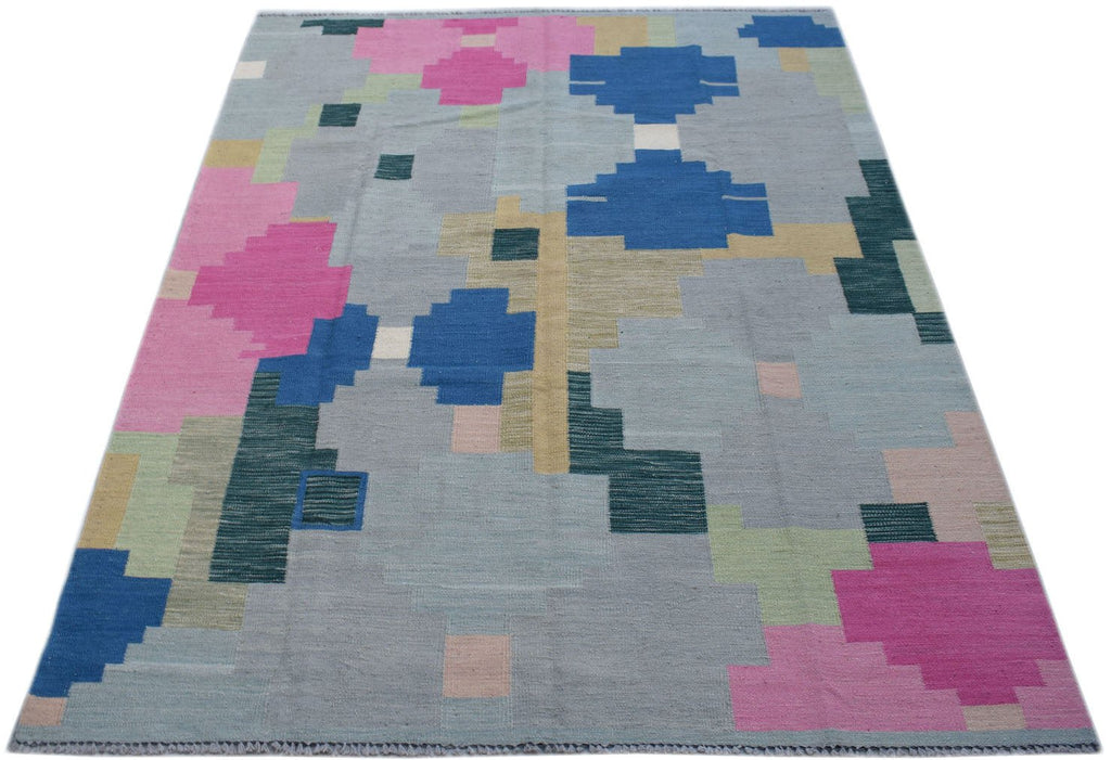 Handmade Afghan Maimana Killim | 240 x 183 cm | 7'11" x 6' - Najaf Rugs & Textile