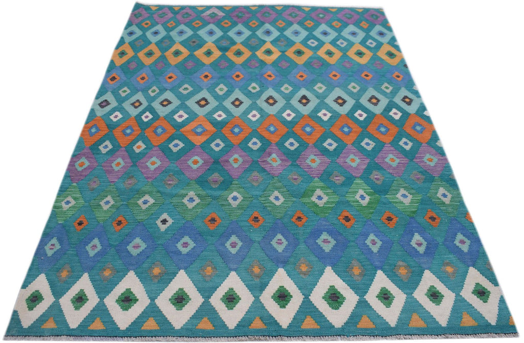 Handmade Afghan Maimana Killim | 243 x 172 cm | 8' x 5'8" - Najaf Rugs & Textile