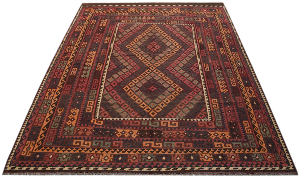 Handmade Afghan Maimana Killim | 276 x 210 cm | 9'1" x 6'10" - Najaf Rugs & Textile