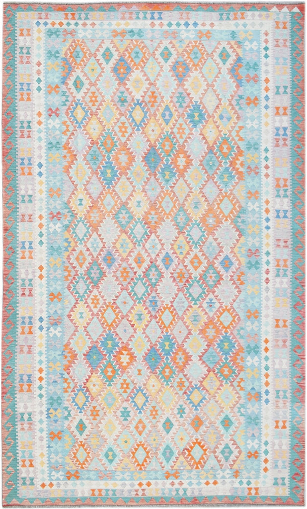 Handmade Afghan Maimana Killim | 506 x 303 cm | 16'7" x 9'11" - Najaf Rugs & Textile