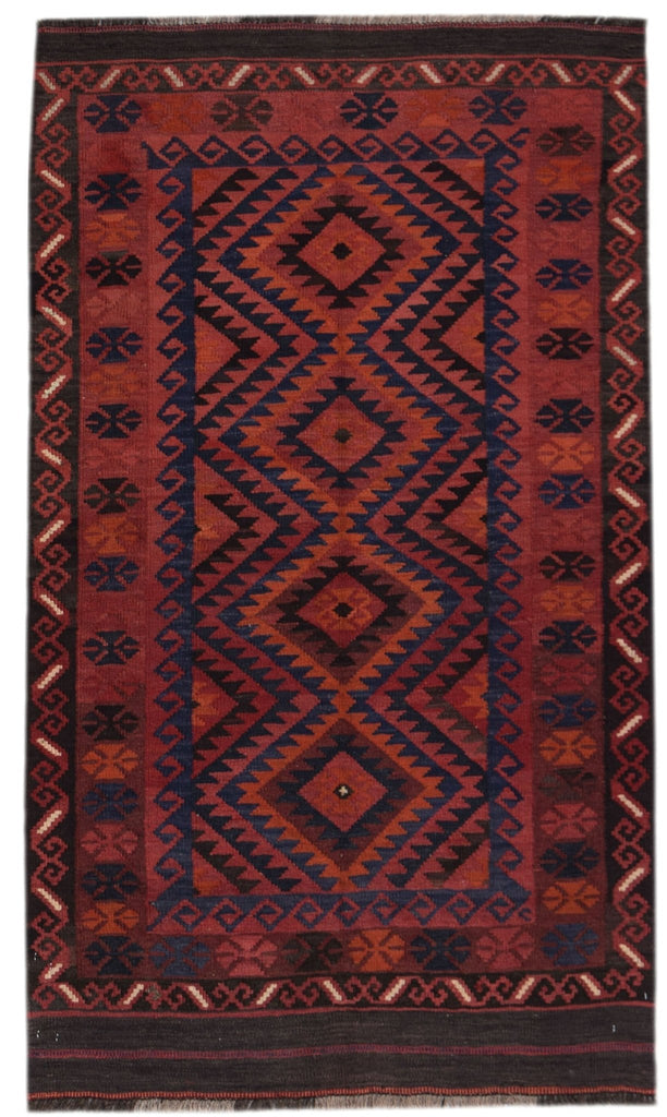 Handmade Afghan Maimana Killim Hallway Runner | 173 x 106 cm | 5'8" x 3'6" - Najaf Rugs & Textile