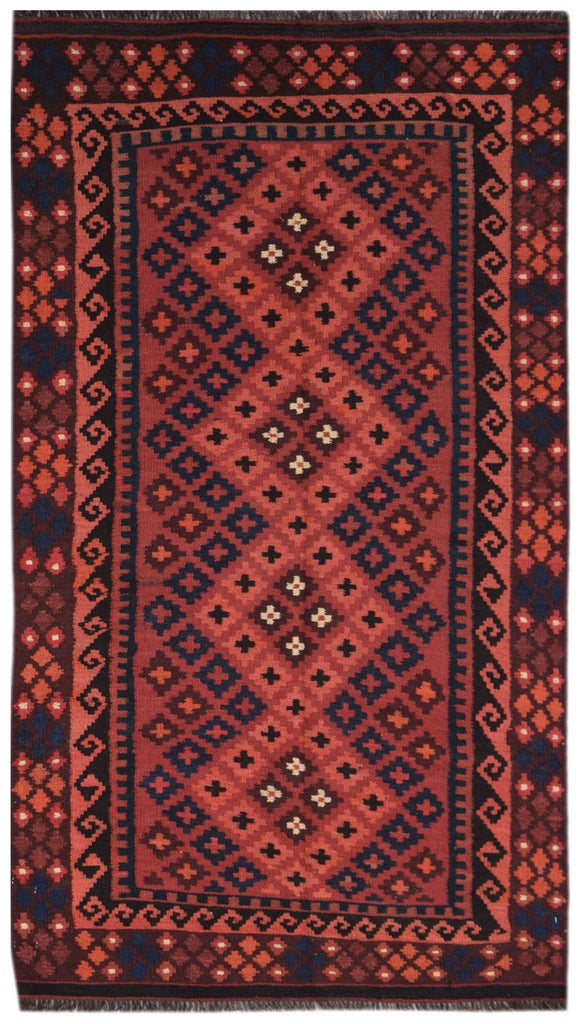 Handmade Afghan Maimana Killim Hallway Runner | 189 x 103 cm | 6'1" x 3'5" - Najaf Rugs & Textile