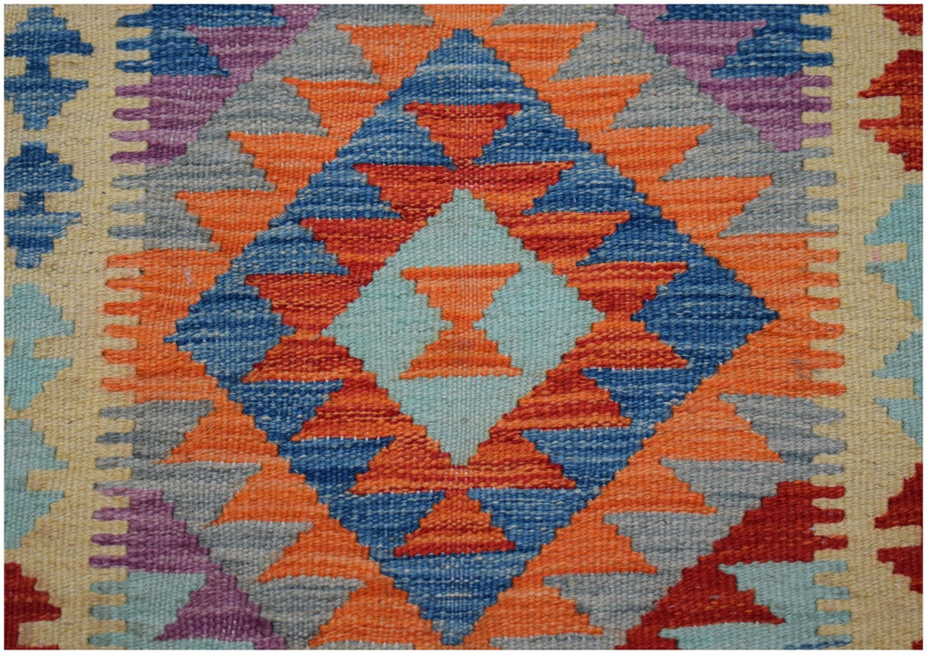 Handmade Afghan Maimana Killim Hallway Runner | 191 x 69 cm | 6'3" x 2'3" - Najaf Rugs & Textile