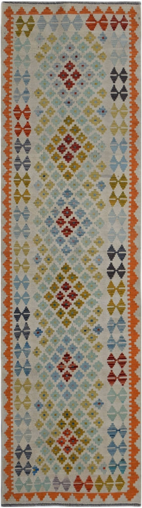 Handmade Afghan Maimana Killim Hallway Runner | 293 x 80 cm | 9'8" x 2'8" - Najaf Rugs & Textile