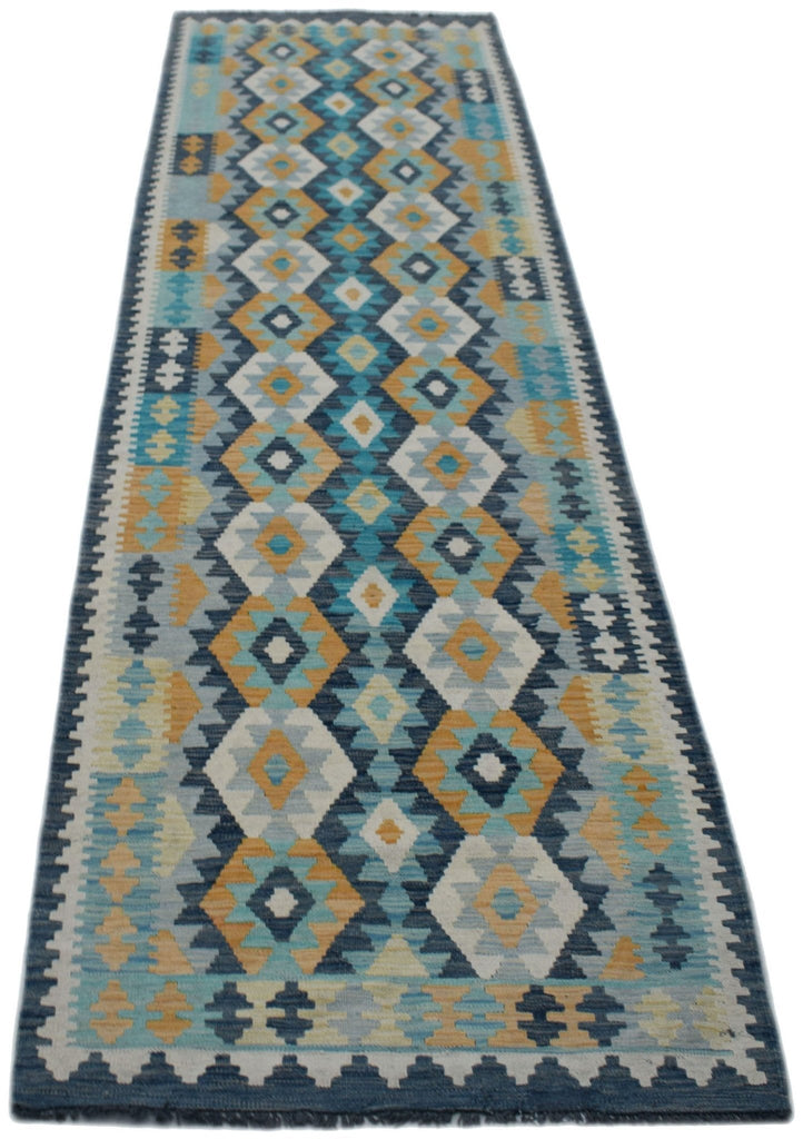 Handmade Afghan Maimana Killim Hallway Runner | 294 x 79 cm | 9'8" x 2'7" - Najaf Rugs & Textile