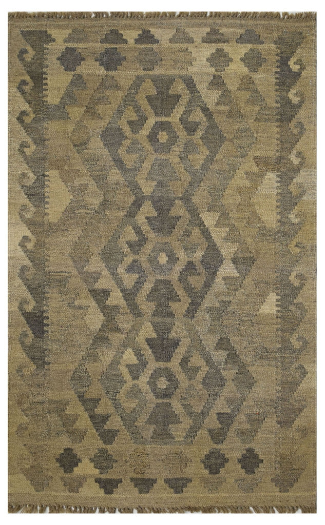 Handmade Afghan Natural Undyed Maiamana Kilim | 119 x 79 cm | 3'9" x 2'5" - Najaf Rugs & Textile