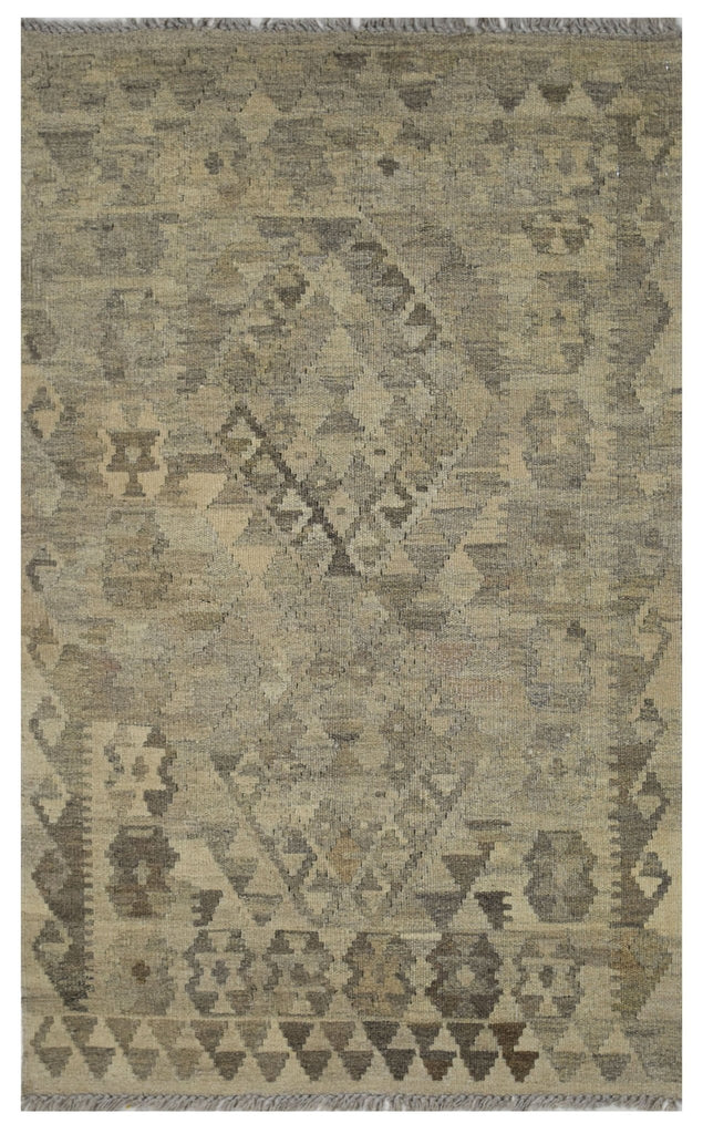Handmade Afghan Natural Undyed Maiamana Kilim | 127 x 78 cm | 4'1" x 2'5" - Najaf Rugs & Textile