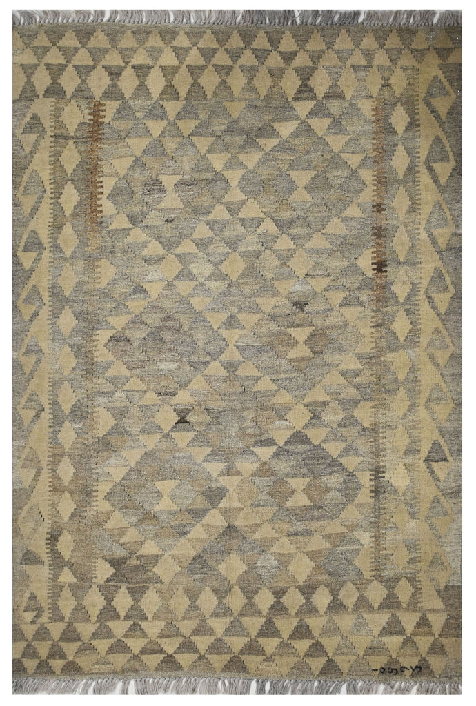 Handmade Afghan Natural Undyed Maiamana Kilim | 146 x 106 cm | 4'7" x 3'4" - Najaf Rugs & Textile