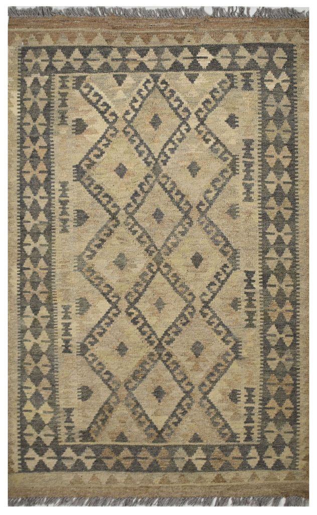Handmade Afghan Natural Undyed Maiamana Kilim | 152 x 102 cm | 4'9" x 3'3" - Najaf Rugs & Textile