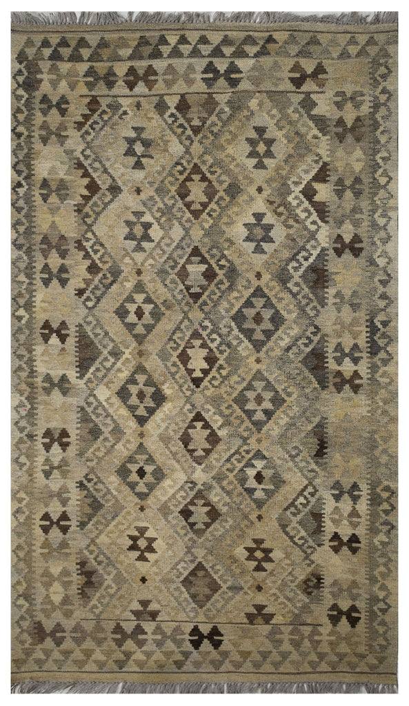 Handmade Afghan Natural Undyed Maiamana Kilim | 187 x 105 cm | 6'1" x 3'4" - Najaf Rugs & Textile