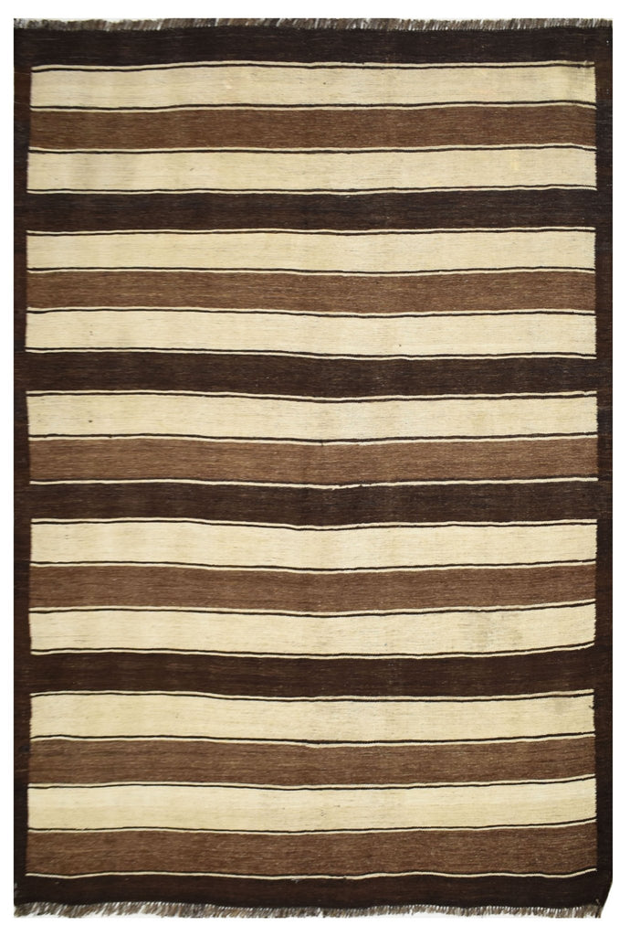 Handmade Afghan Natural Undyed Maiamana Kilim | 200 x 162 cm | 6'5" x 5'3" - Najaf Rugs & Textile