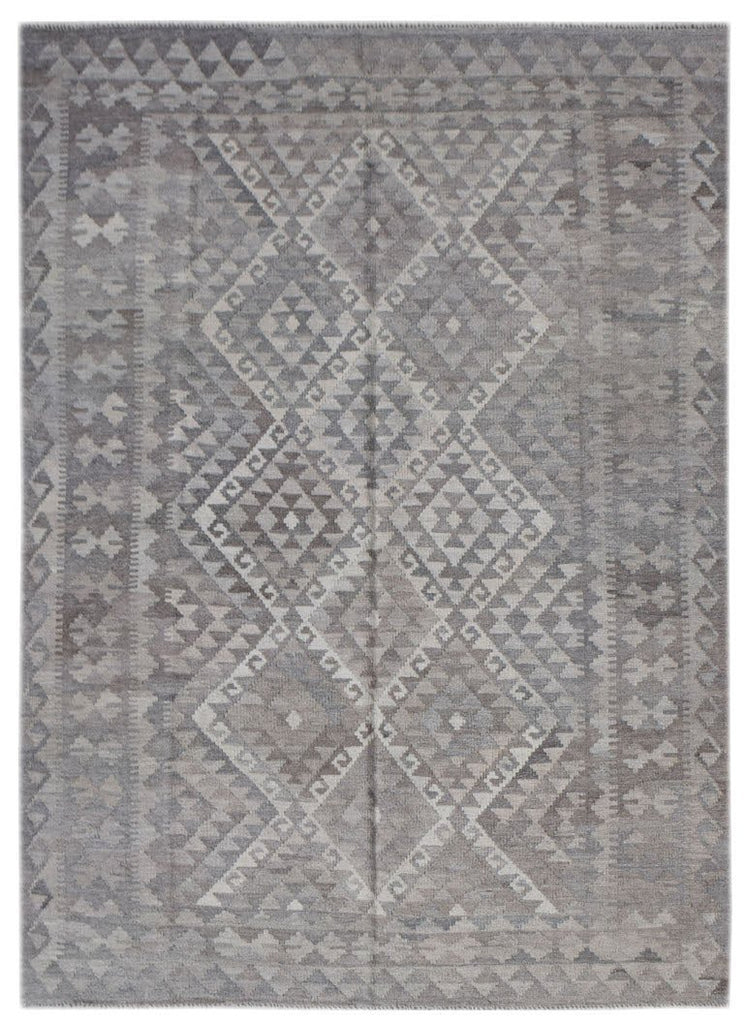 Handmade Afghan Natural Undyed Maiamana Kilim | 205 x 152 cm | 6'9" x 5' - Najaf Rugs & Textile