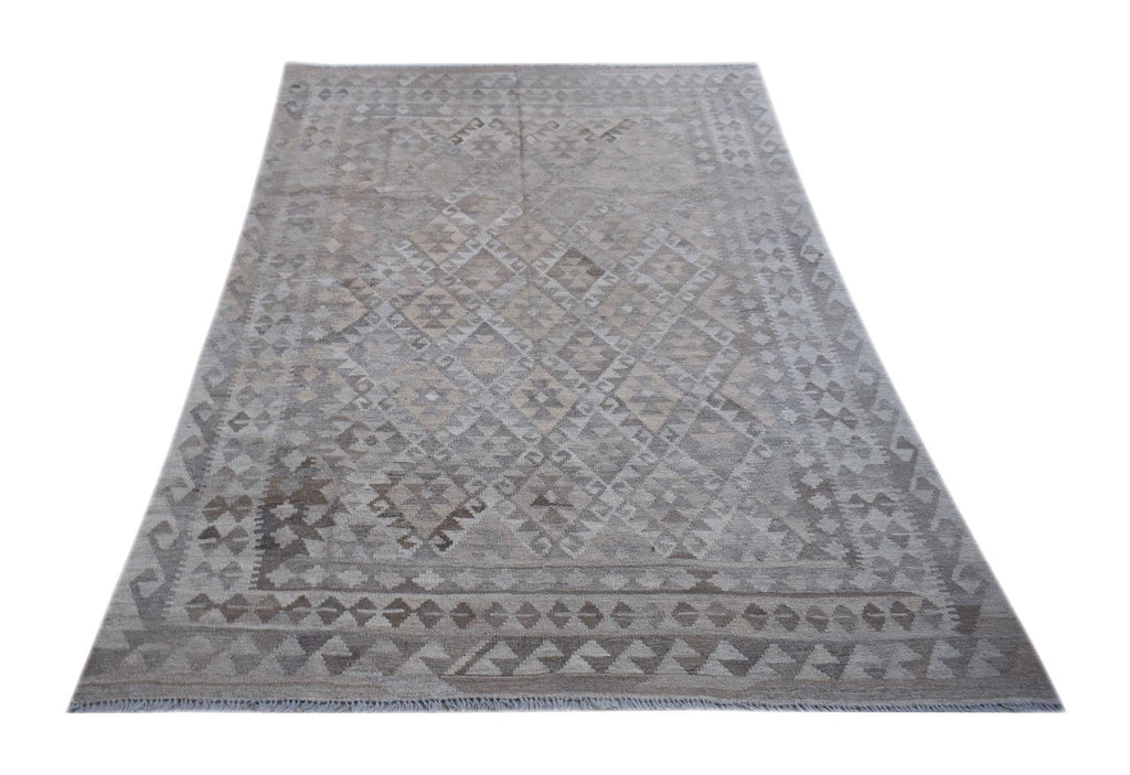 Handmade Afghan Natural Undyed Maiamana Kilim | 209 x 155 cm | 6'10" x 5'1" - Najaf Rugs & Textile