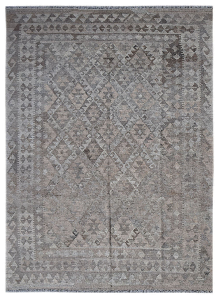 Handmade Afghan Natural Undyed Maiamana Kilim | 209 x 155 cm | 6'10" x 5'1" - Najaf Rugs & Textile