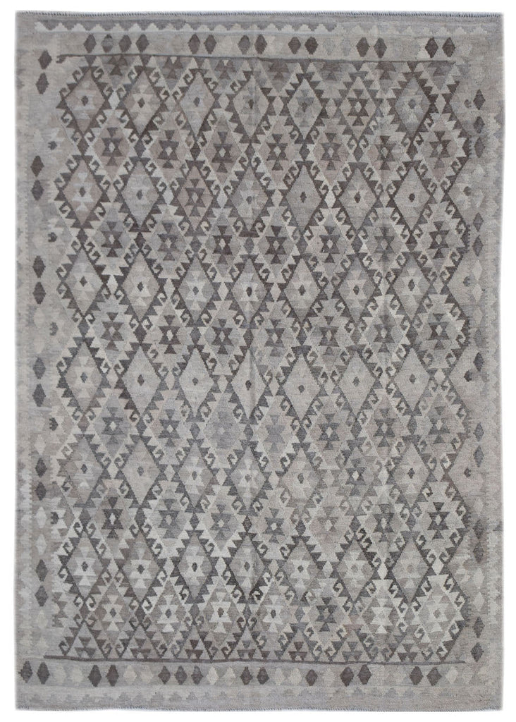 Handmade Afghan Natural Undyed Maiamana Kilim | 247 x 186 cm | 8'2" x 6'1" - Najaf Rugs & Textile