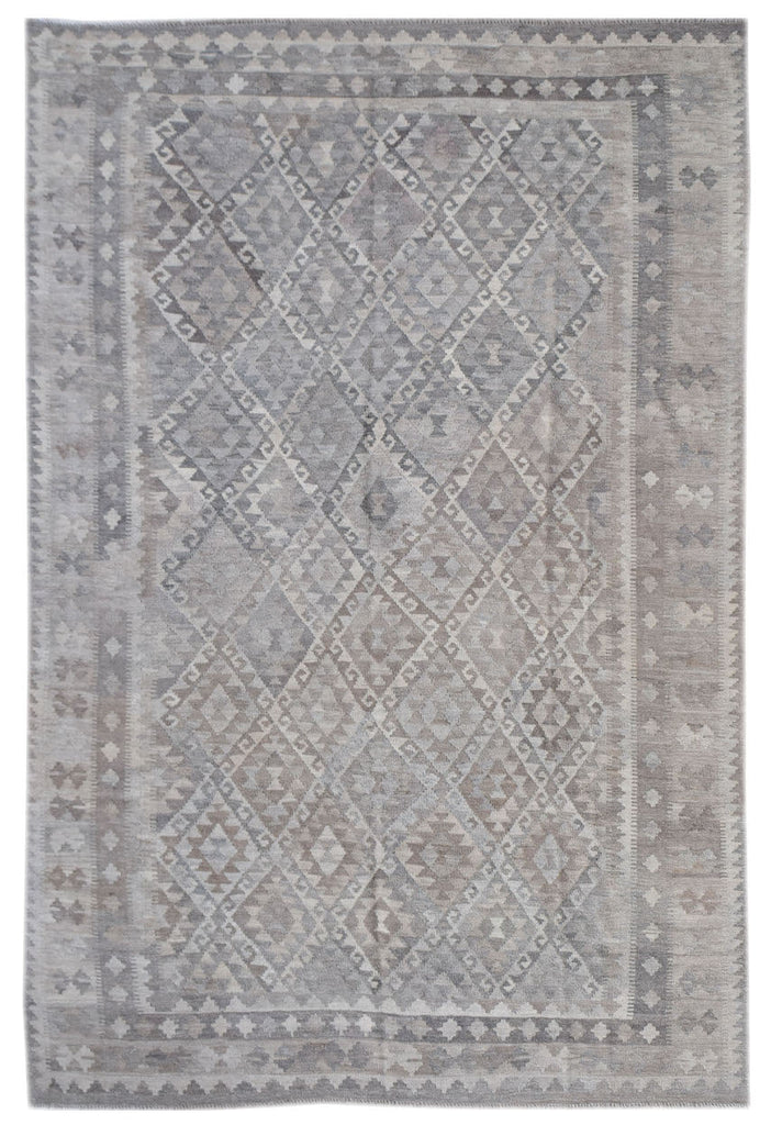 Handmade Afghan Natural Undyed Maiamana Kilim | 299 x 201 cm | 9'10" x 6'7' - Najaf Rugs & Textile