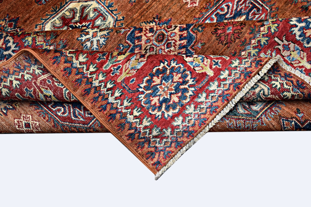 Handmade Afghan Super Kazakh Rug | 200 x 152 cm | 6'7" x 5' - Najaf Rugs & Textile
