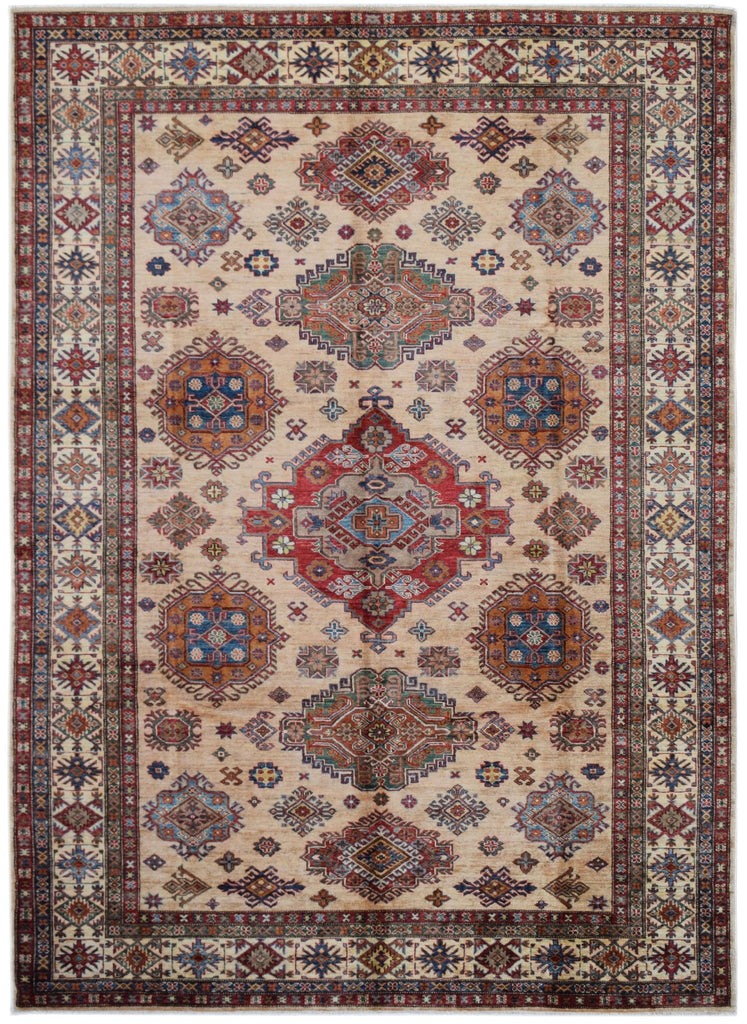 Handmade Afghan Super Kazakh Rug | 301 x 206 cm | 9'10" x 6'9" - Najaf Rugs & Textile