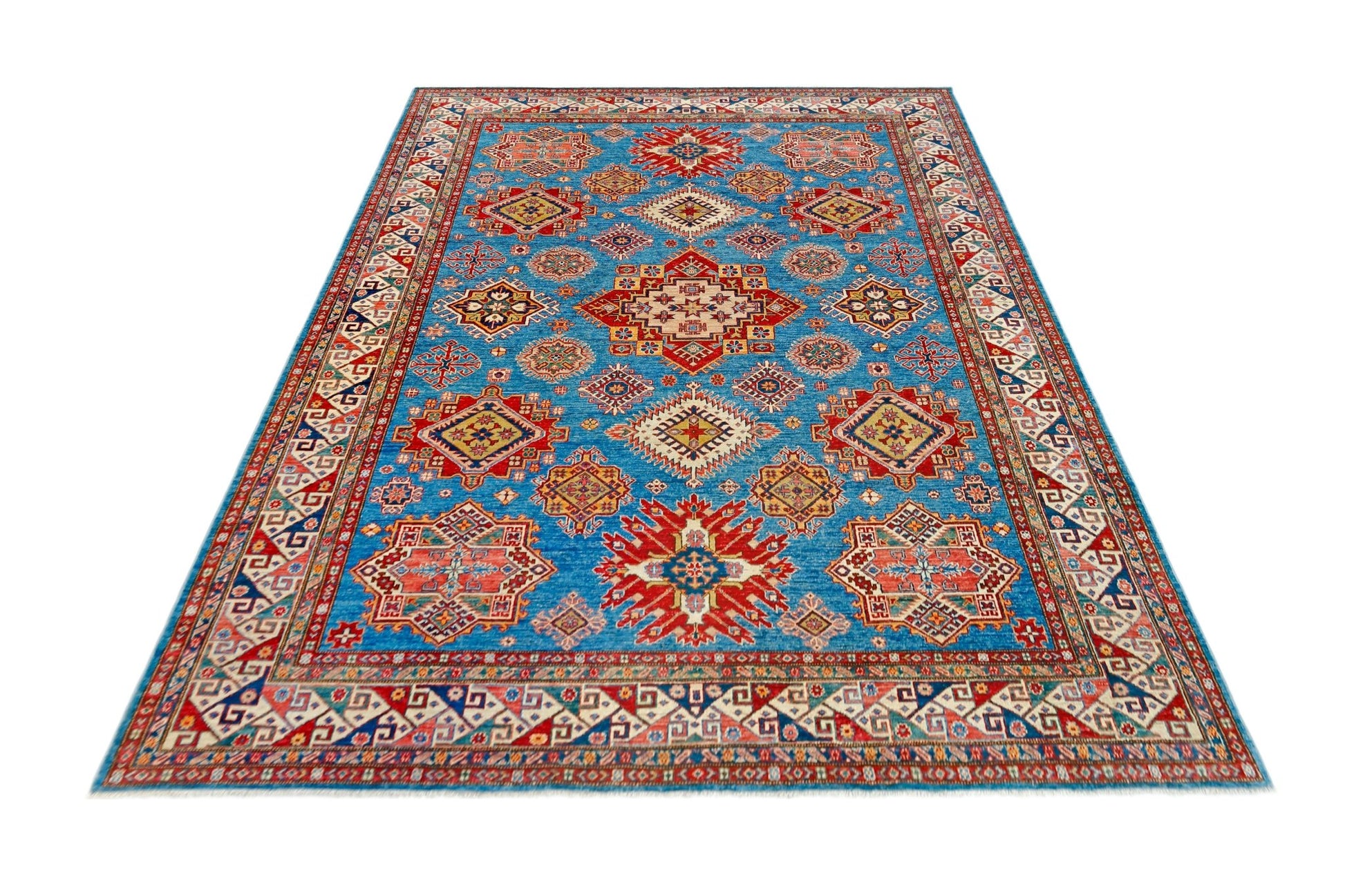 Handmade Afghan Super Kazakh Rug | 309 x 243 cm | 10'2" x 8' - Najaf Rugs & Textile
