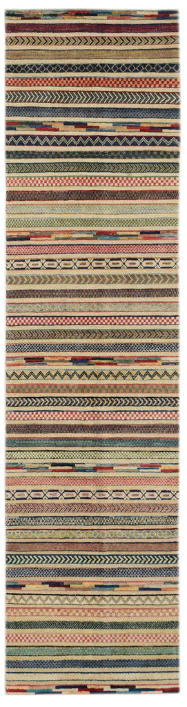 Handmade Afghan Tribal Barjasta Hallway Runner | 291 x 81 cm | 9'7" x 2'8" - Najaf Rugs & Textile