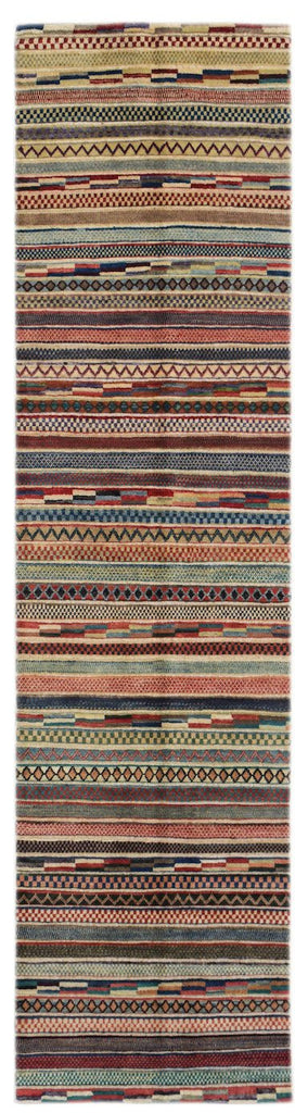 Handmade Afghan Tribal Barjasta Hallway Runner | 294 x 85 cm | 9'8" x 2'9" - Najaf Rugs & Textile