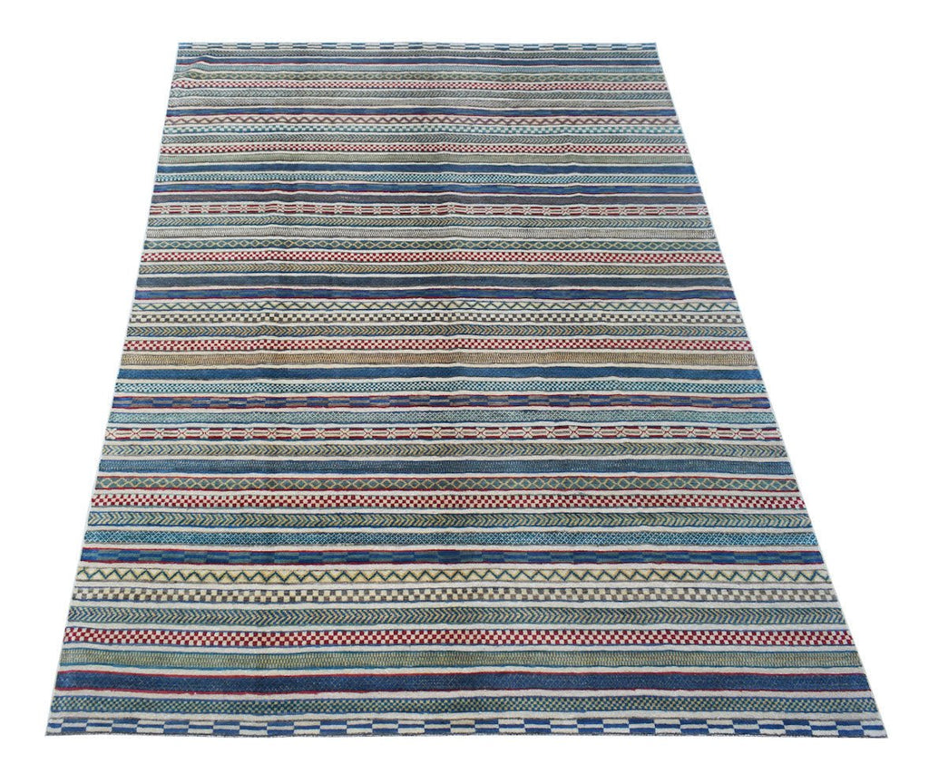 Handmade Afghan Tribal Barjasta Rug | 289 x 201 cm | 9'6" x 6'7" - Najaf Rugs & Textile