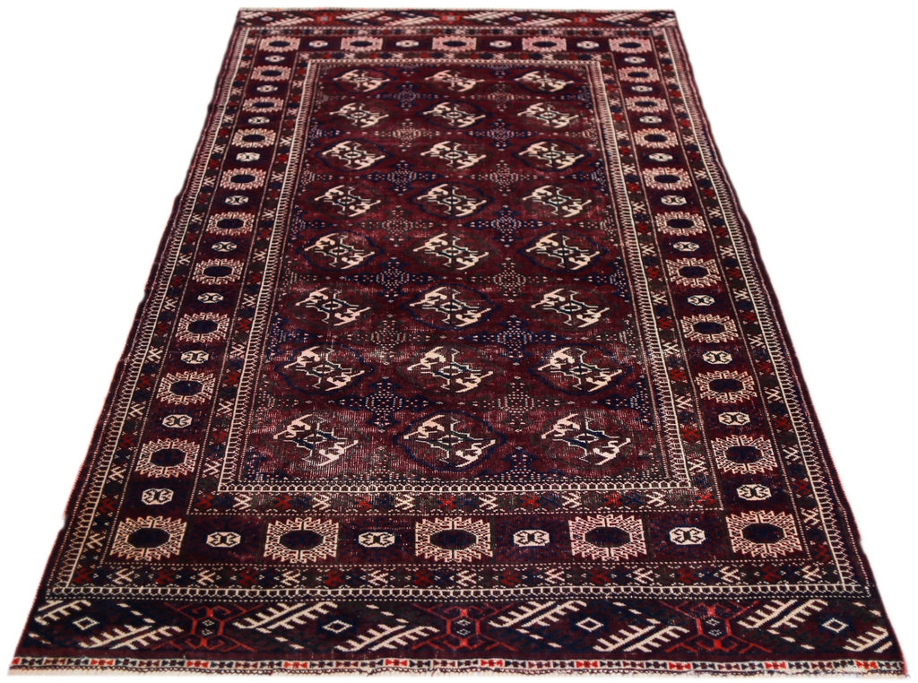 Handmade Afghan Turkmen Bokhara Rug | 202 x 135 cm | 6'8" x 4'5" - Najaf Rugs & Textile