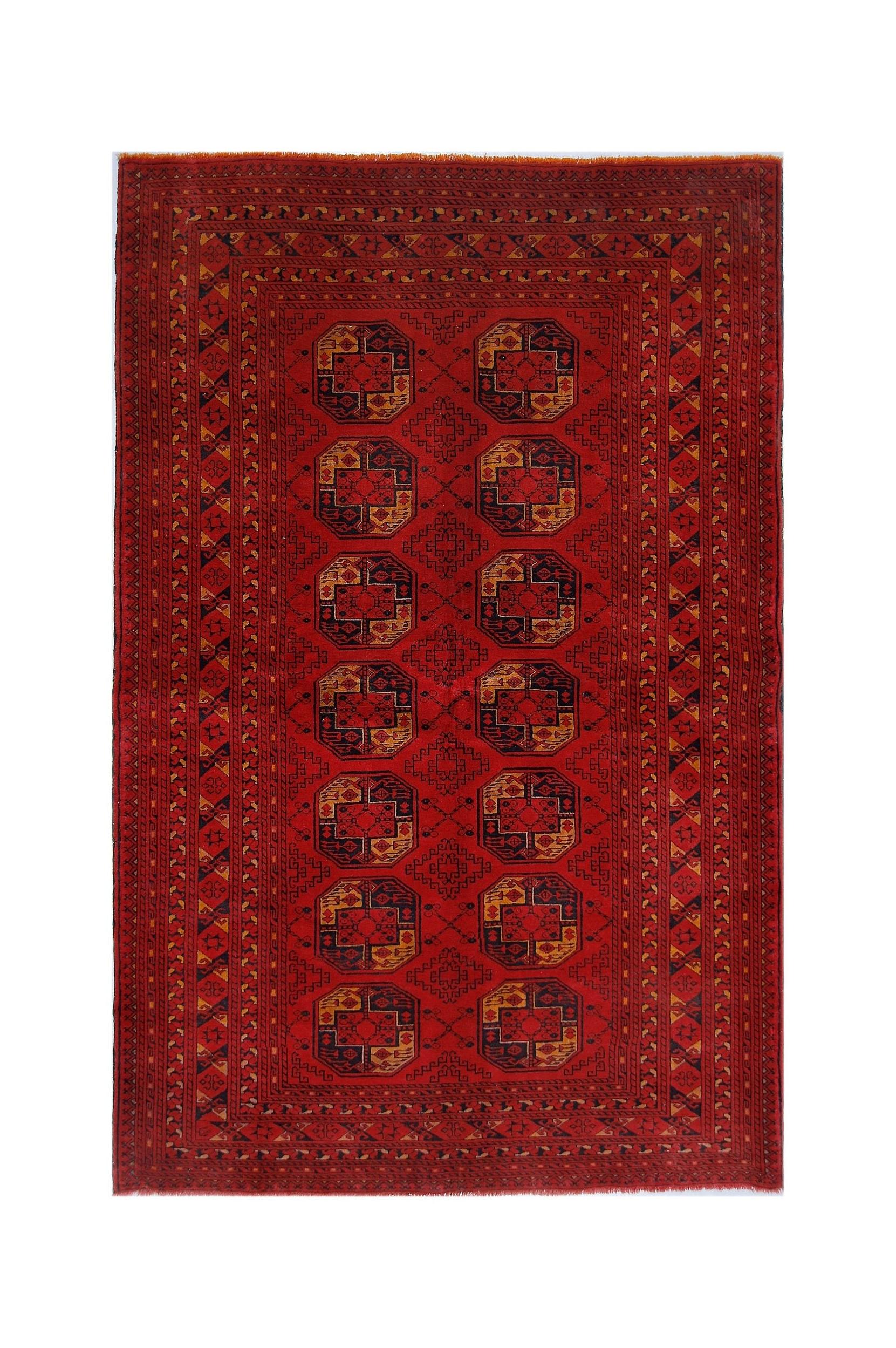 Handmade Afghan Turkmen Elephant's Foot Rug | 200 x 130 cm | 6'7" x 4'3" - Najaf Rugs & Textile