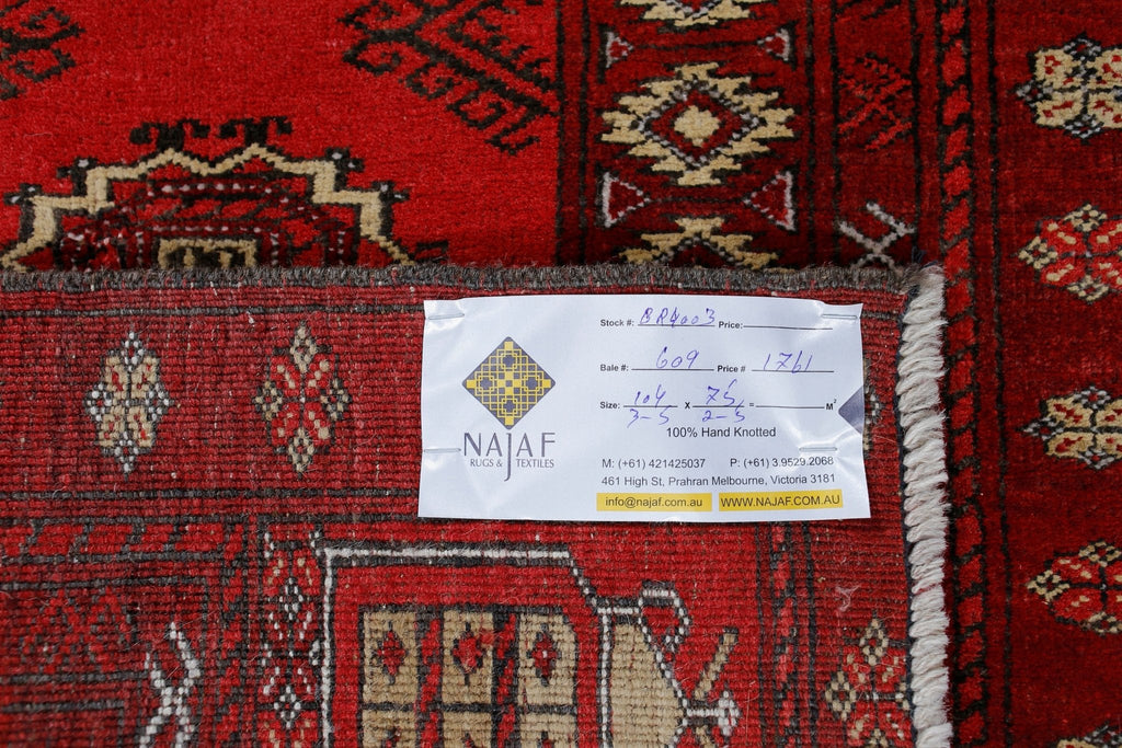 Handmade Afghan Turkmen Prayer Rug | 104 x 75 cm | 3'5" x 2'5" - Najaf Rugs & Textile