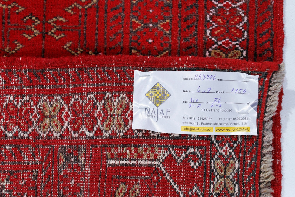 Handmade Afghan Turkmen Prayer Rug | 110 x 76 cm | 3'7" x 2'6" - Najaf Rugs & Textile