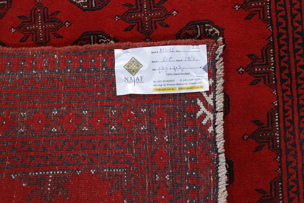 Handmade Afghan Turkmen Rug | 135 x 103 cm | 4'5" x 3'5" - Najaf Rugs & Textile