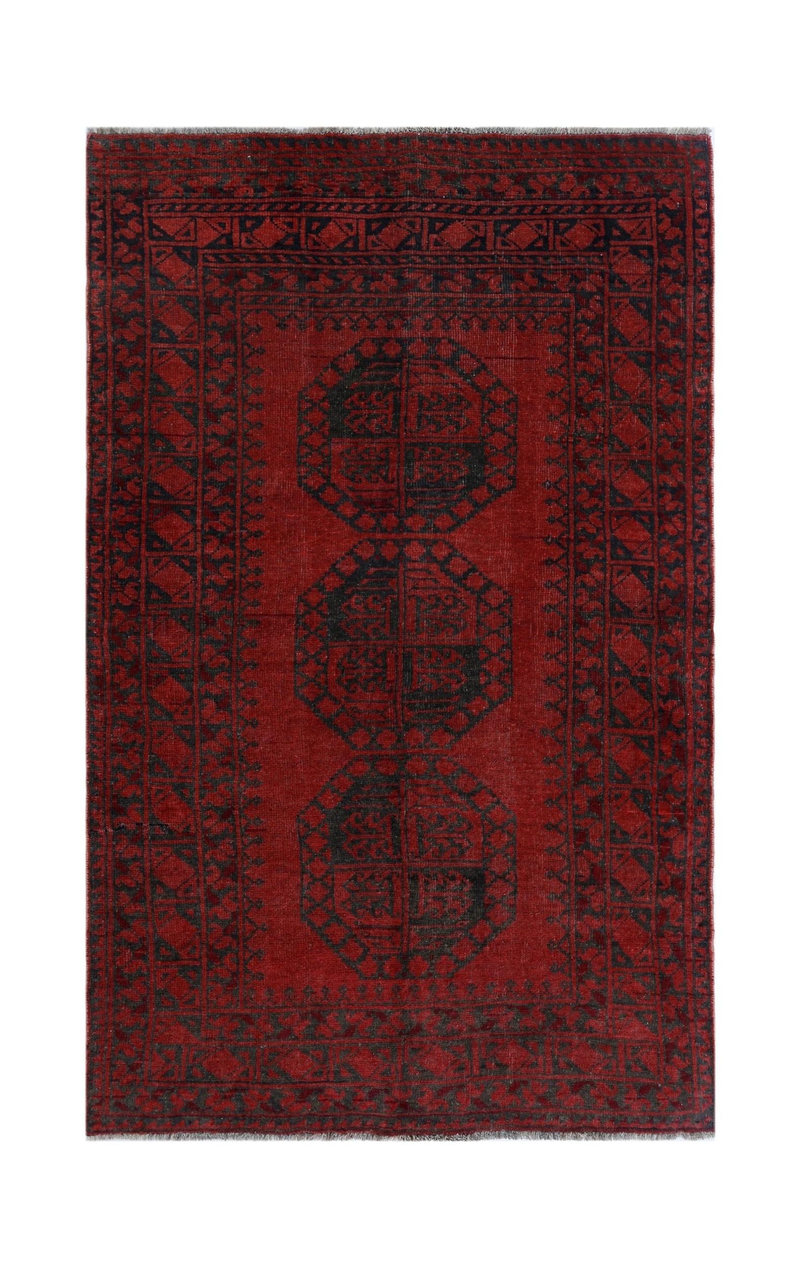 Handmade Afghan Turkmen Rug | 177 x 108 cm | 5'10" x 3'6" - Najaf Rugs & Textile