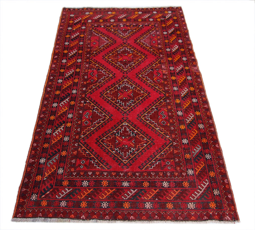 Handmade Afghan Turkmen Rug | 180 x 107 cm | 5'11" x 3'6" - Najaf Rugs & Textile