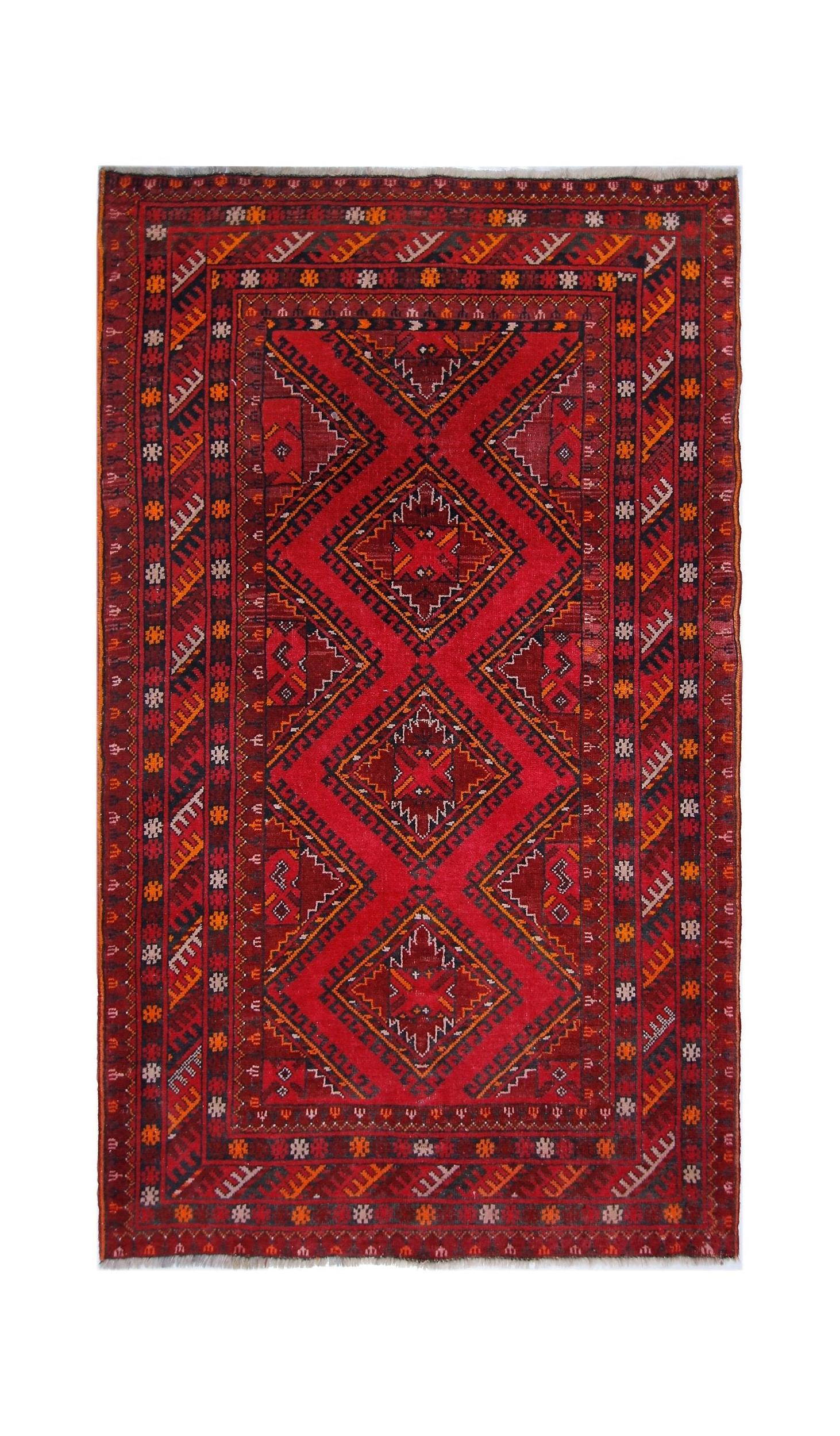 Handmade Afghan Turkmen Rug | 180 x 107 cm | 5'11" x 3'6" - Najaf Rugs & Textile
