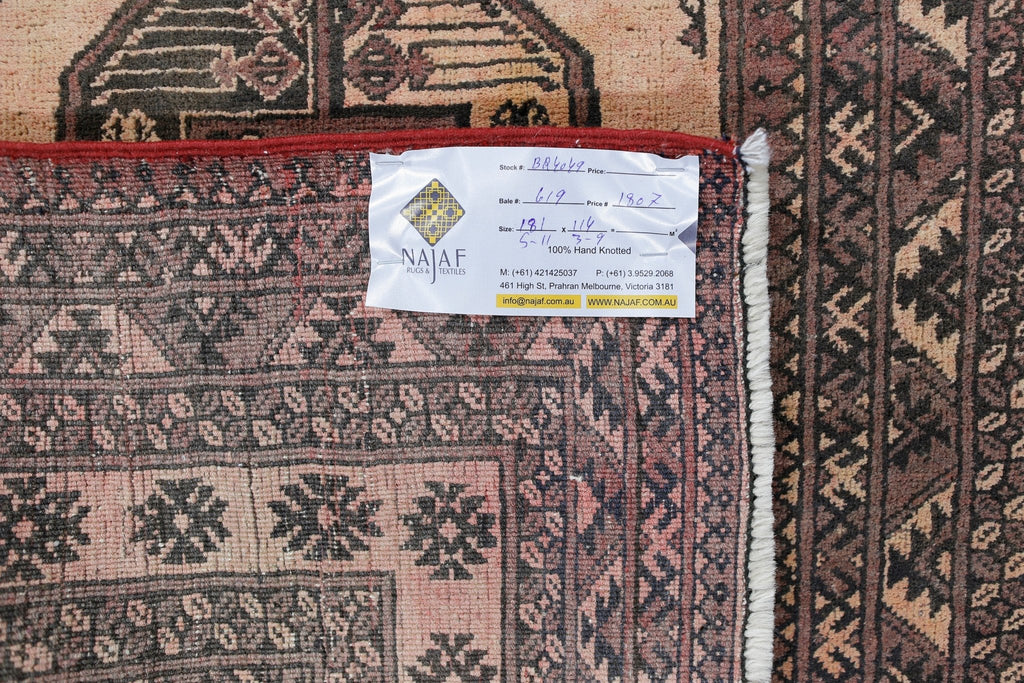 Handmade Afghan Turkmen Rug | 181 x 114 cm | 5'11" x 3'9" - Najaf Rugs & Textile