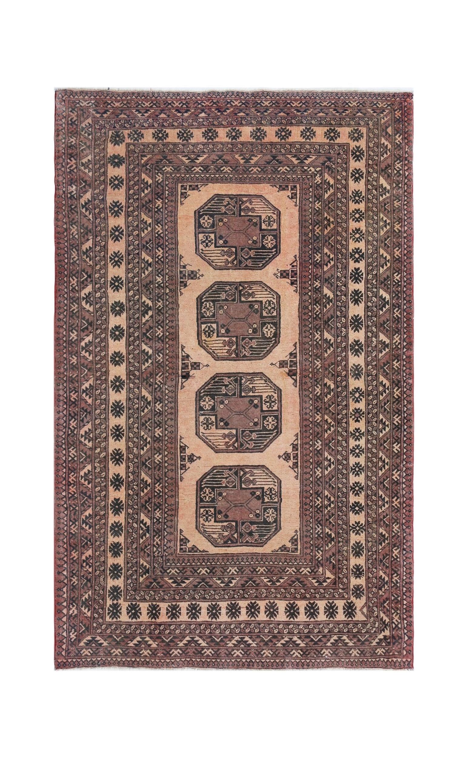 Handmade Afghan Turkmen Rug | 181 x 114 cm | 5'11" x 3'9" - Najaf Rugs & Textile