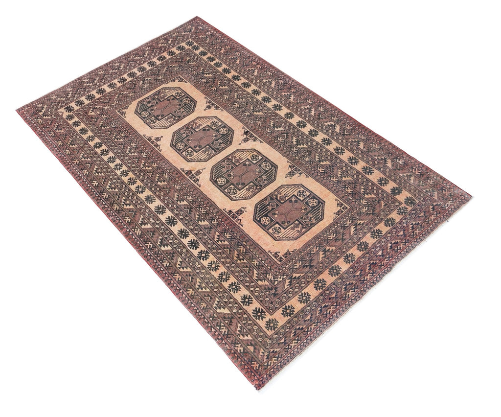 Handmade Afghan Turkmen Rug | 181 x 114 cm | 5'11" x 3'9" - Najaf Rugs & Textile