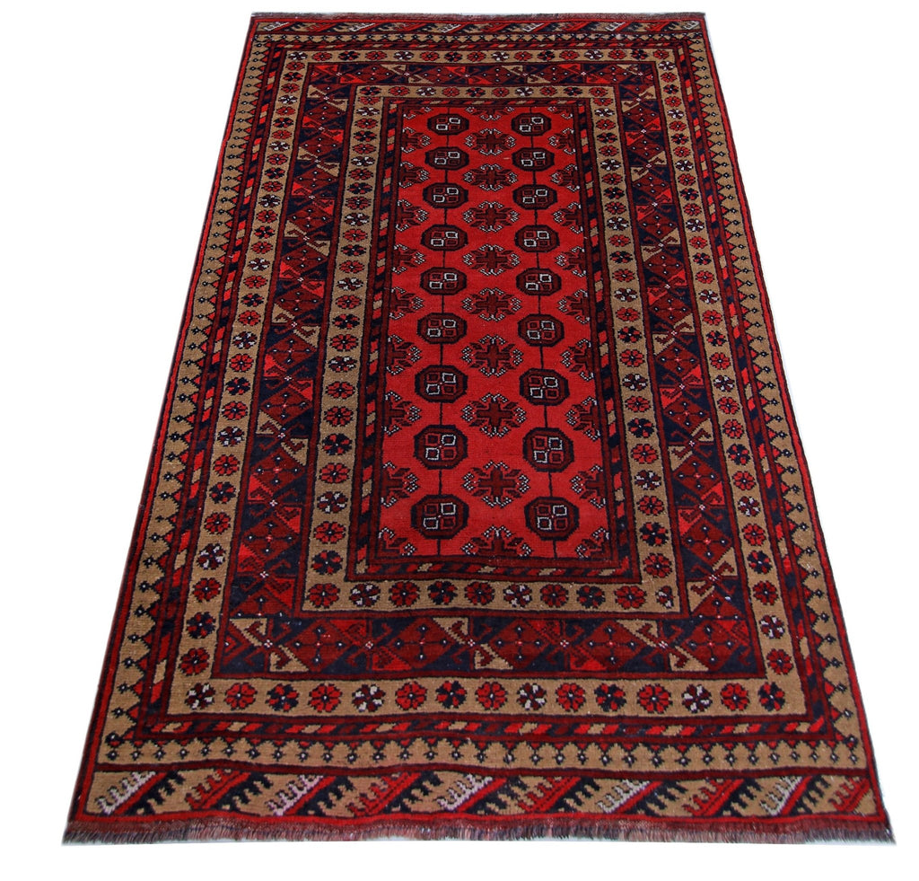 Handmade Afghan Turkmen Rug | 182 x 100 cm | 6' x 3'3" - Najaf Rugs & Textile