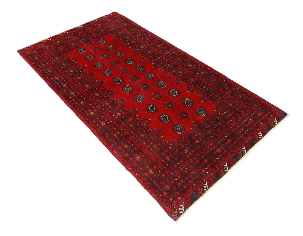 Handmade Afghan Turkmen Rug | 190 x 107 cm | 6'3" x 3'6" - Najaf Rugs & Textile