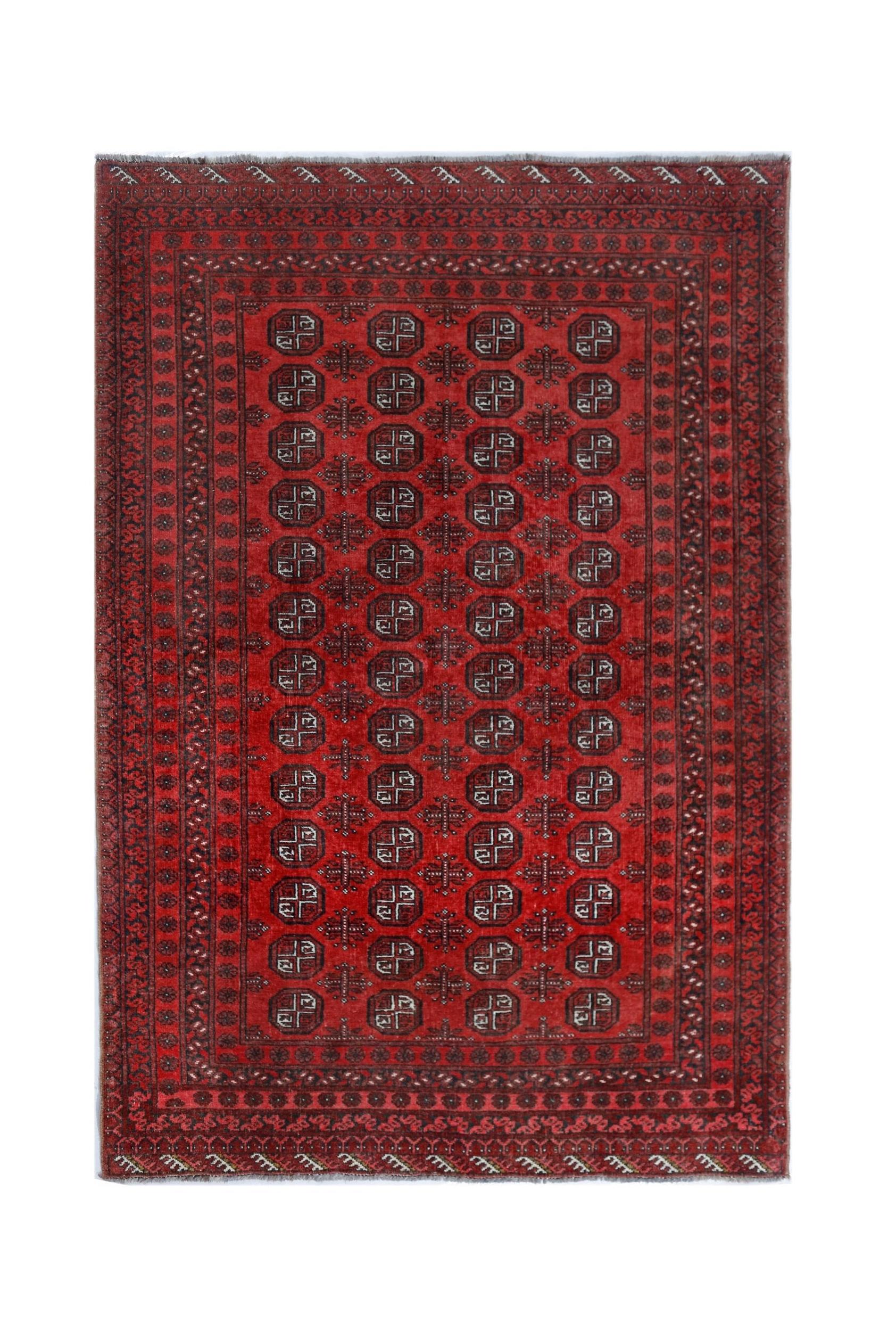 Handmade Afghan Turkmen Rug | 197 x 130 cm | 6'6" x 4'3" - Najaf Rugs & Textile