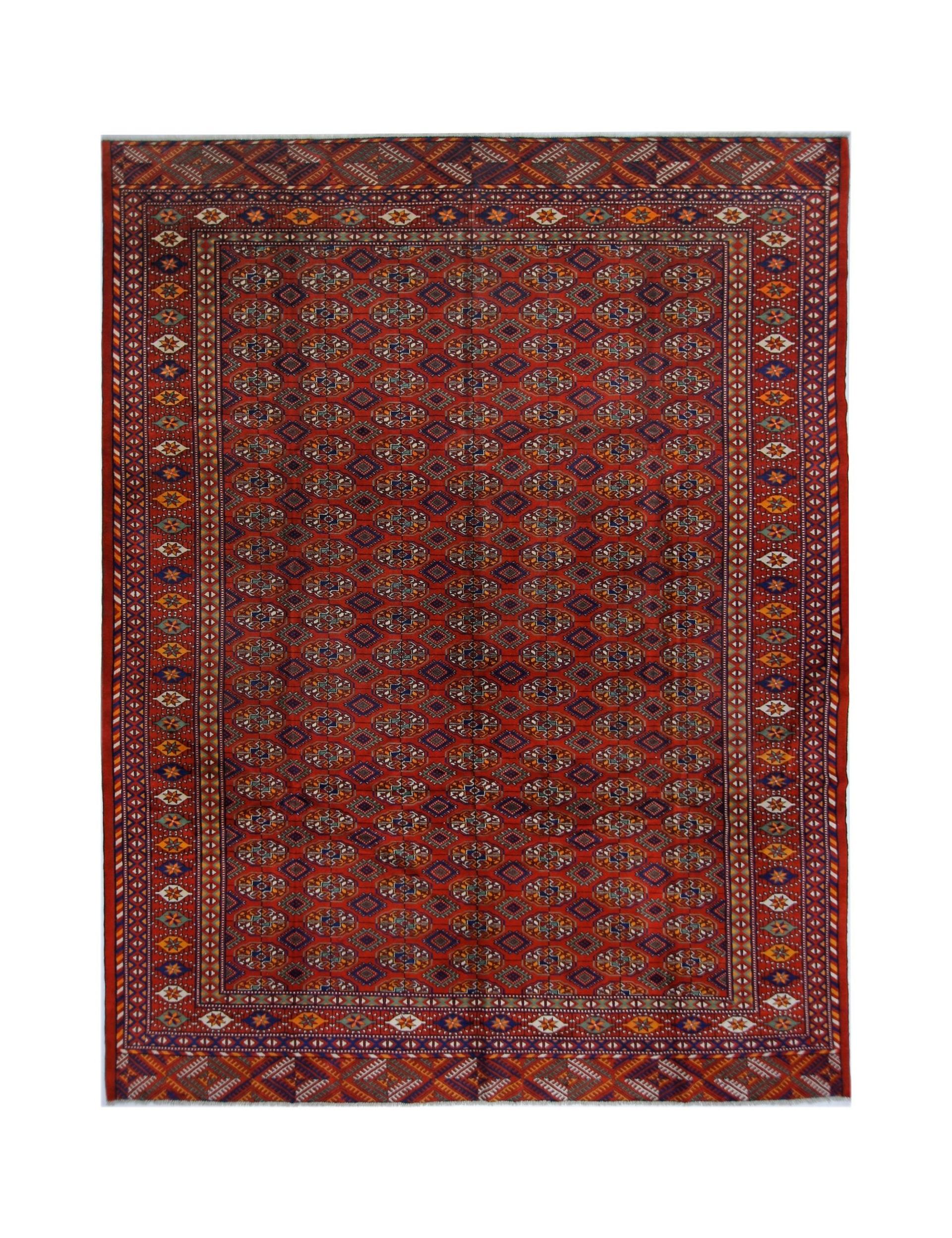 Handmade Afghan Turkmen Tekke Rug | 364 x 266 cm | 11'11" x 8'9" - Najaf Rugs & Textile